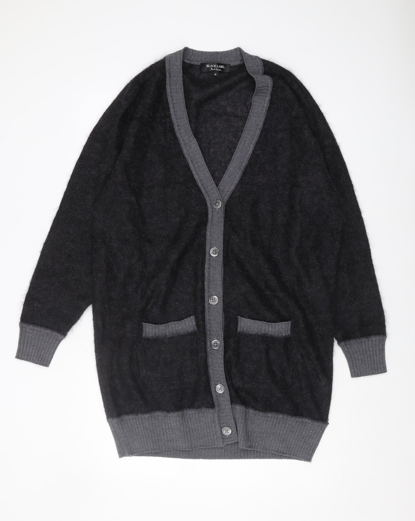 Paul Smith Women's Black Cardigan M V-Neck Wool Blend