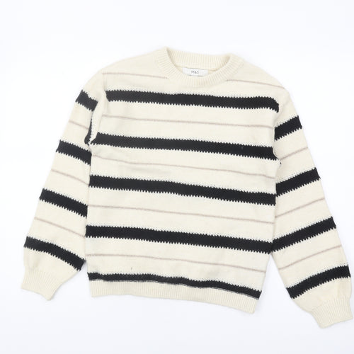 Marks and Spencer Women's XS Black Striped Pullover