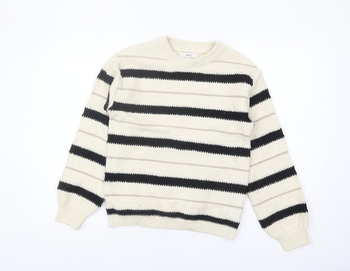 Marks and Spencer Women's XS Black Striped Pullover