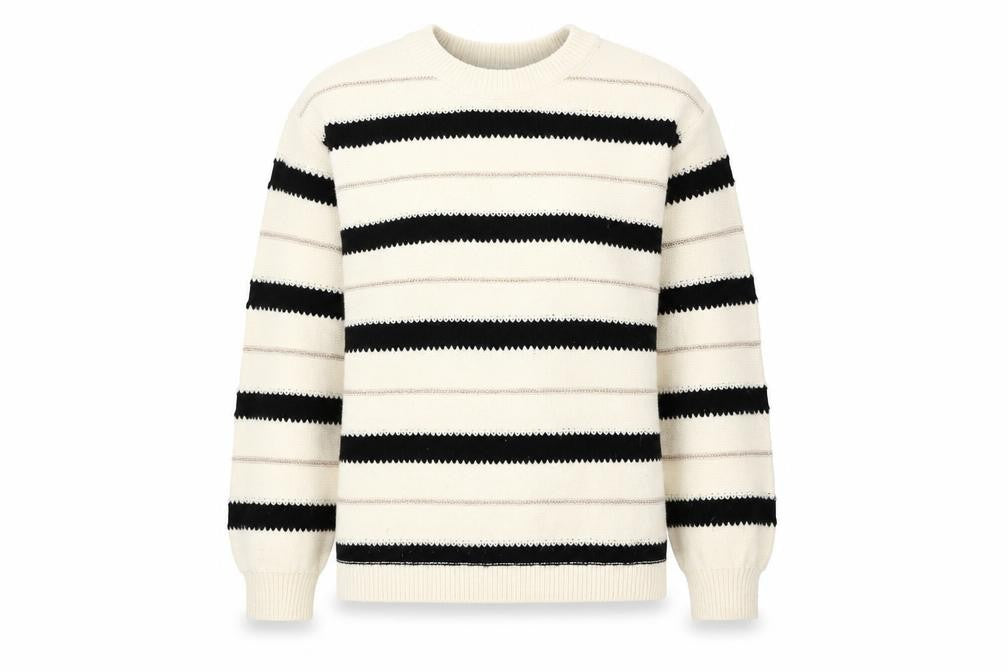 Front view of Marks & Spencer Women's XS Black Striped Pullover
