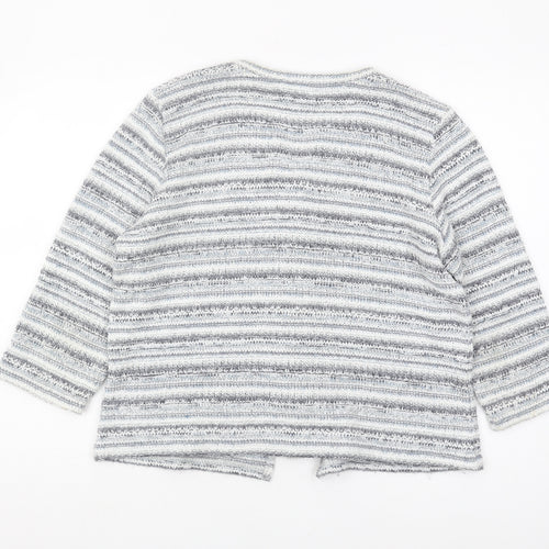 Marks & Spencer Women's Grey Striped Cardigan L