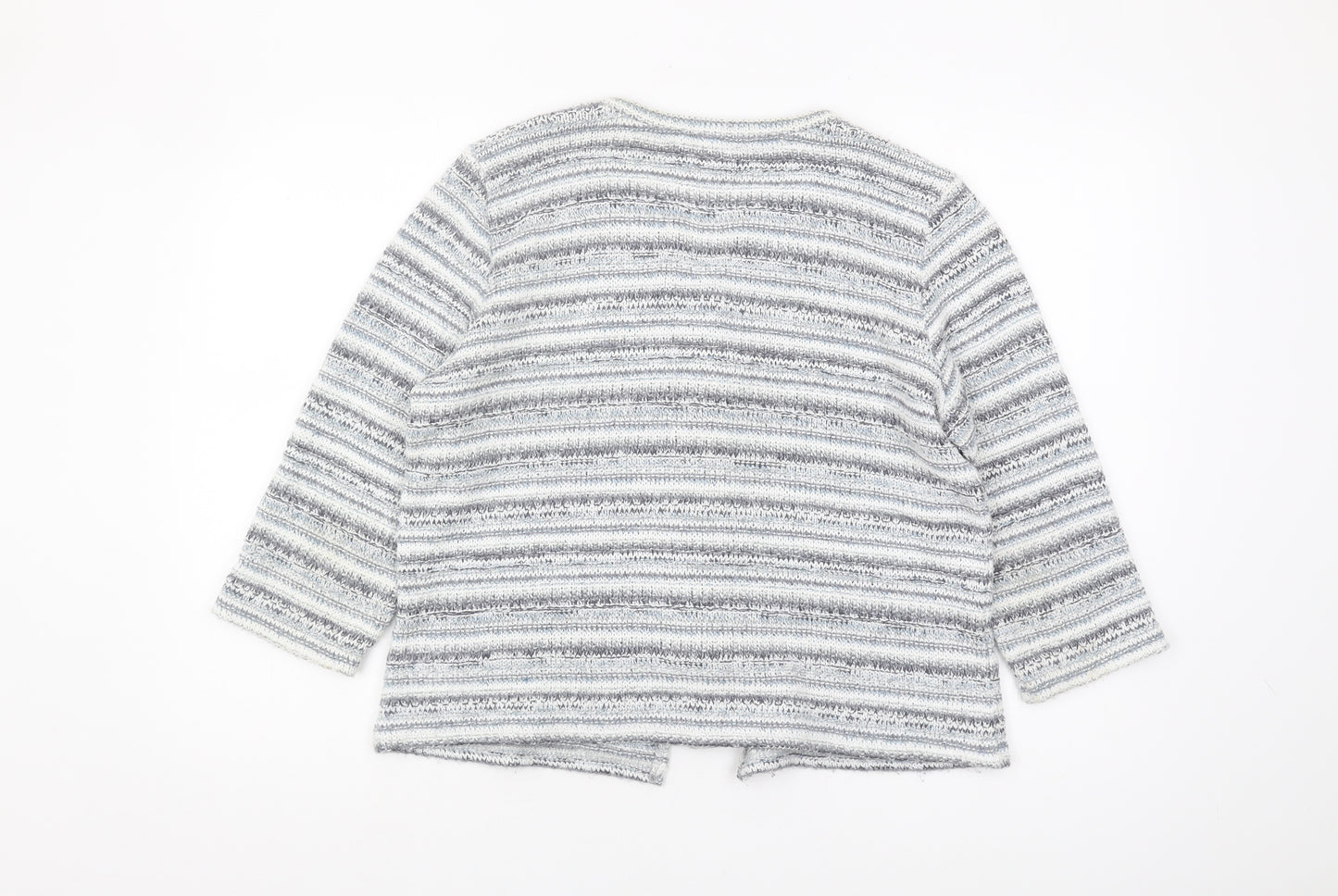 Marks & Spencer Women's Grey Striped Cardigan L