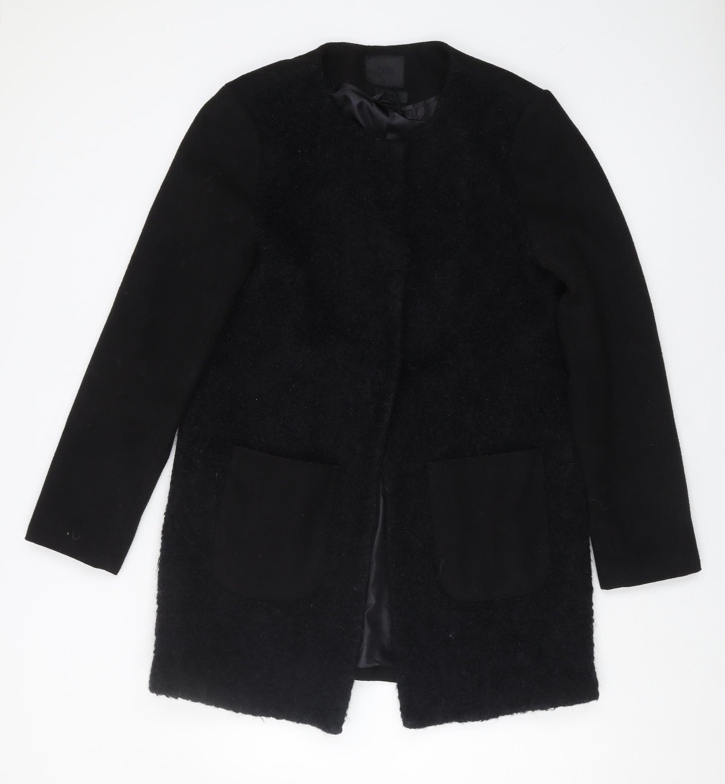 Maison Cinqucent Women's Black Wool Coat Size 14