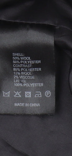 Maison Cinqucent Women's Black Wool Coat Size 14