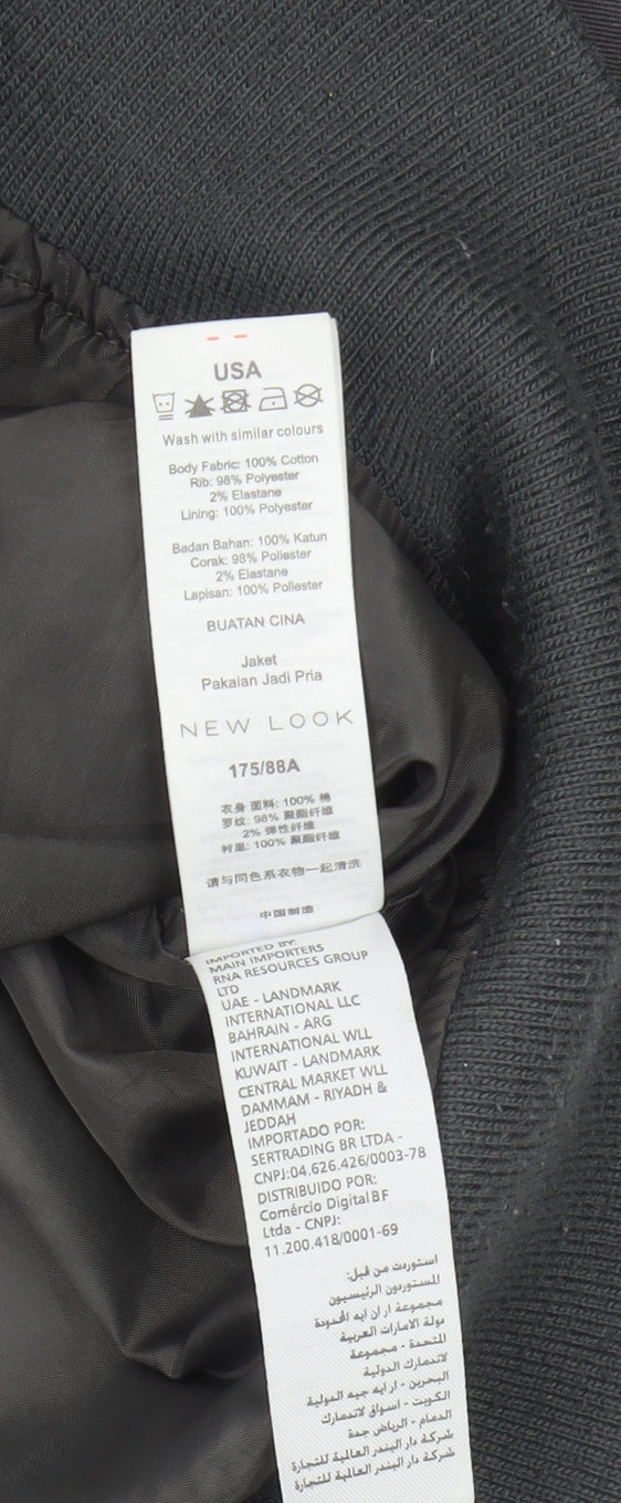 New Look Men's Black Bomber Jacket S