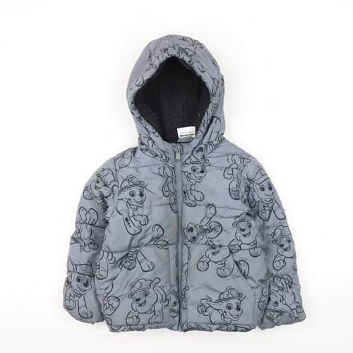 Marks and Spencer Boys Grey Paw Patrol Puffer Jacket 2-3 Years