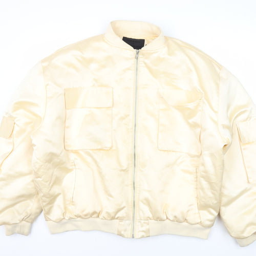 Boohoo x Madison Beer Women's Ivory Bomber Jacket Size 12