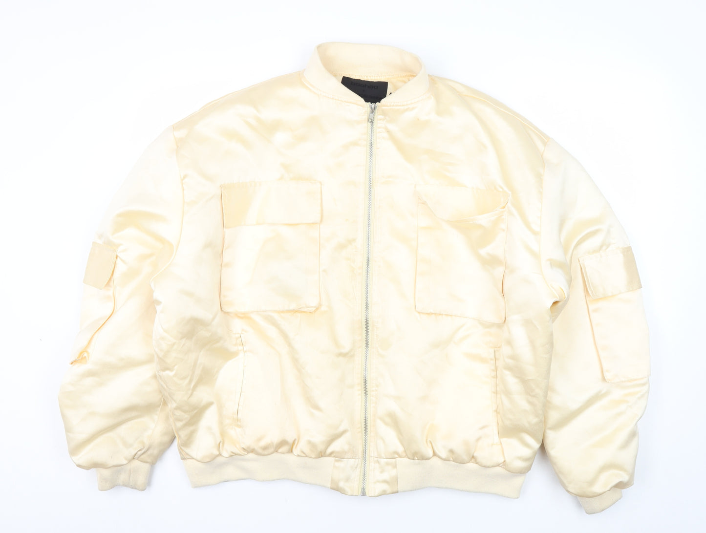 Boohoo x Madison Beer Women's Ivory Bomber Jacket Size 12