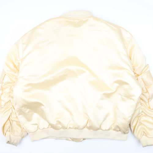 Boohoo x Madison Beer Women's Ivory Bomber Jacket Size 12