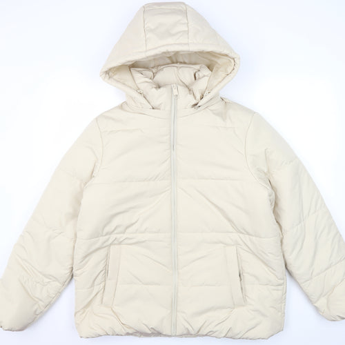 Marks and Spencer Women's Ivory Puffer Jacket, Size 16