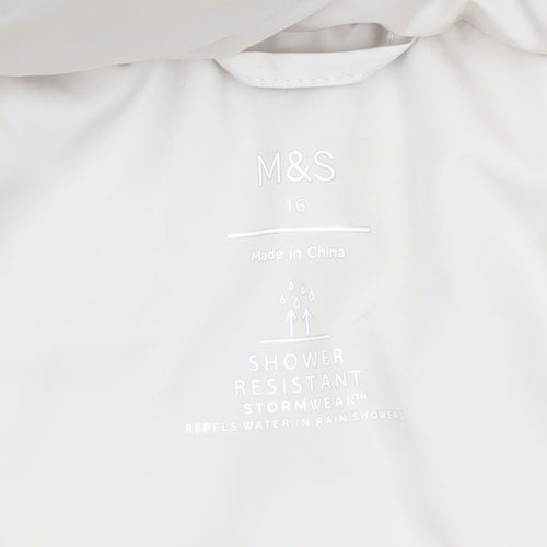 Marks and Spencer Women's Ivory Puffer Jacket, Size 16