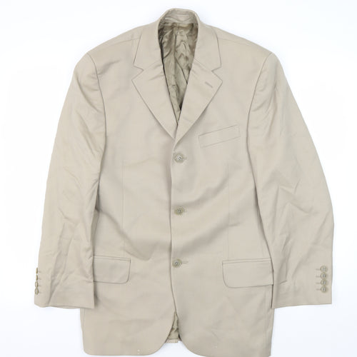 Pierre Cardin Men's Beige Blazer, 36S, Formal Single-Breasted