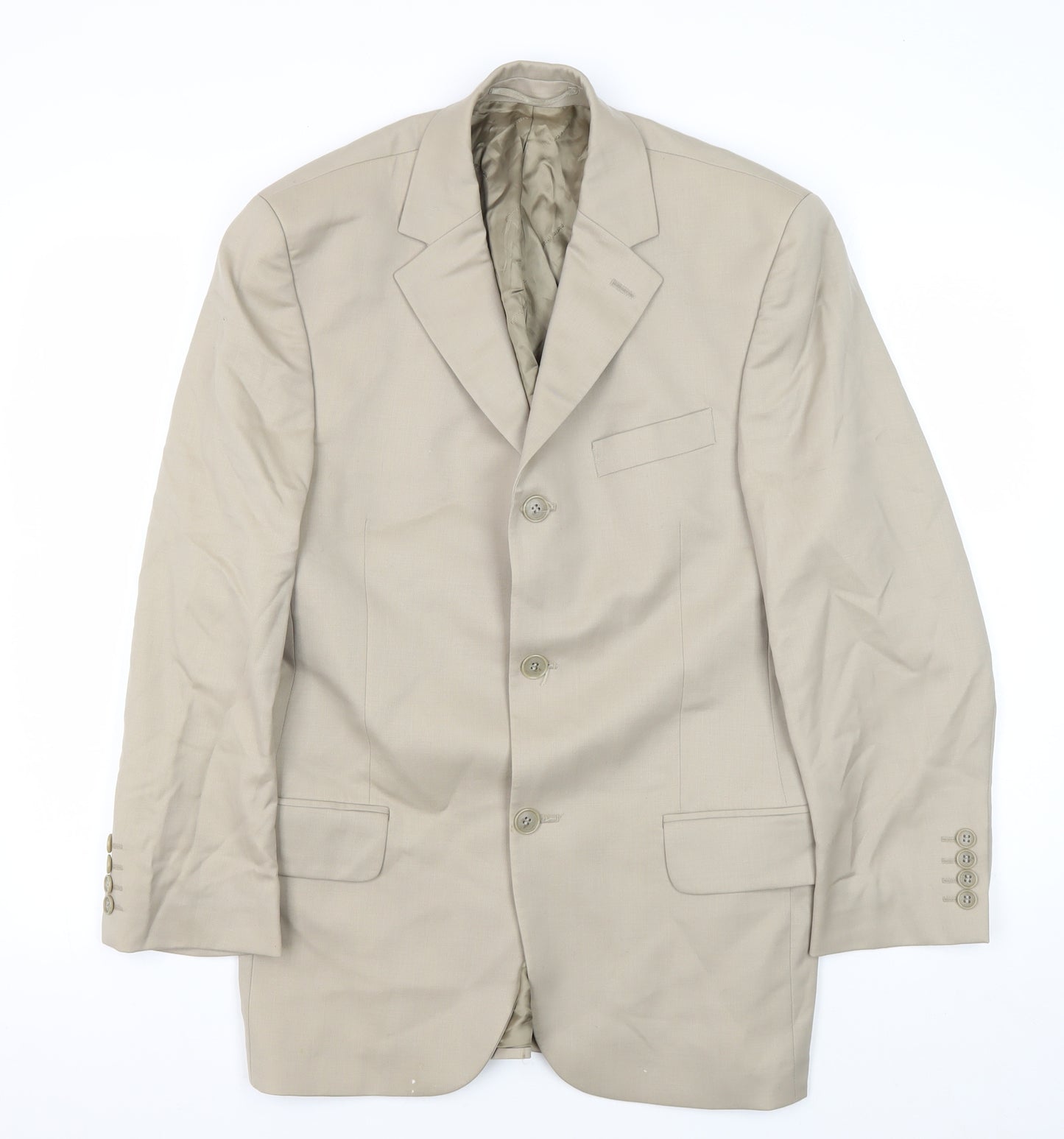 Pierre Cardin Men's Beige Blazer, 36S, Formal Single-Breasted
