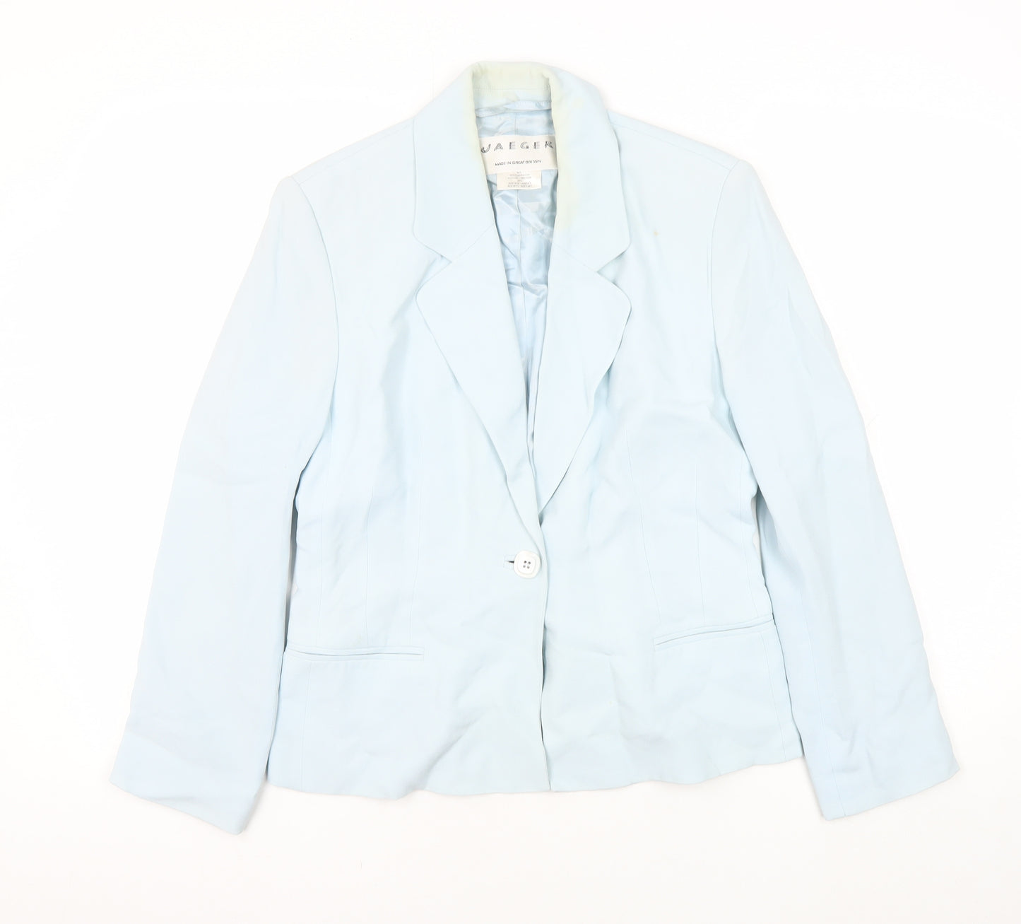 Jaeger Women's Blue Blazer UK 8, Business Single Breasted