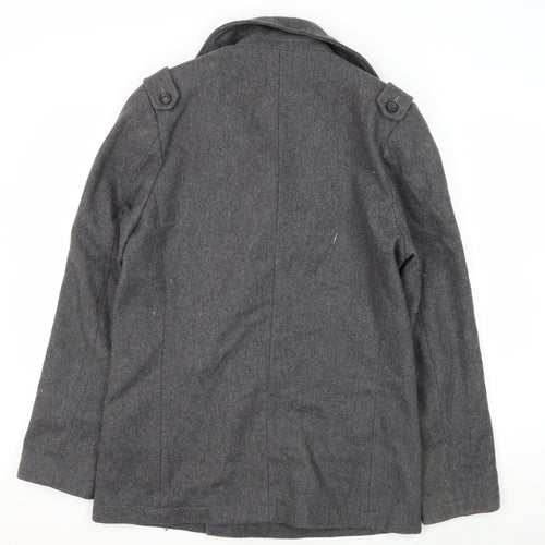 Topman Men’s Grey Wool Pea Coat S