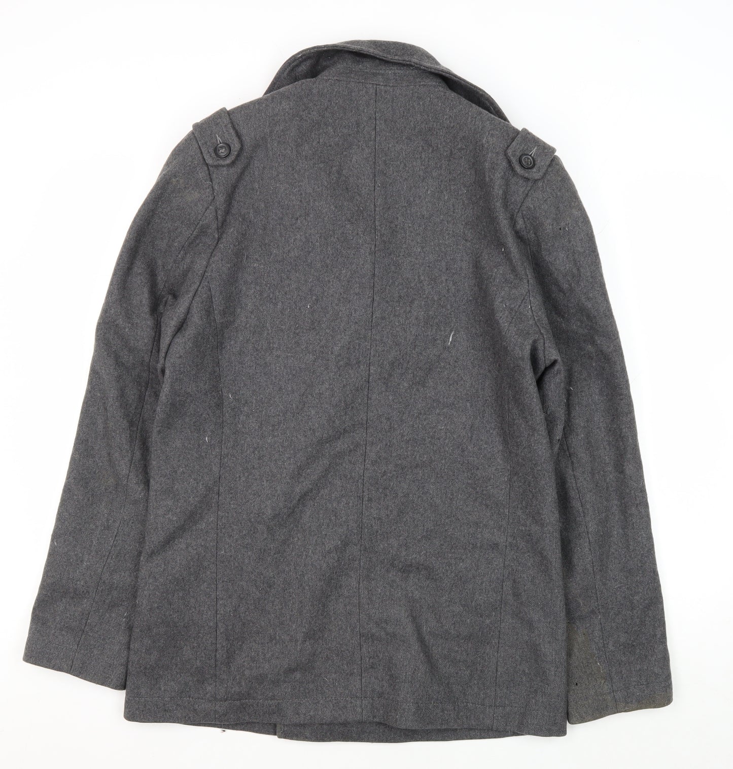 Topman Men’s Grey Wool Pea Coat S