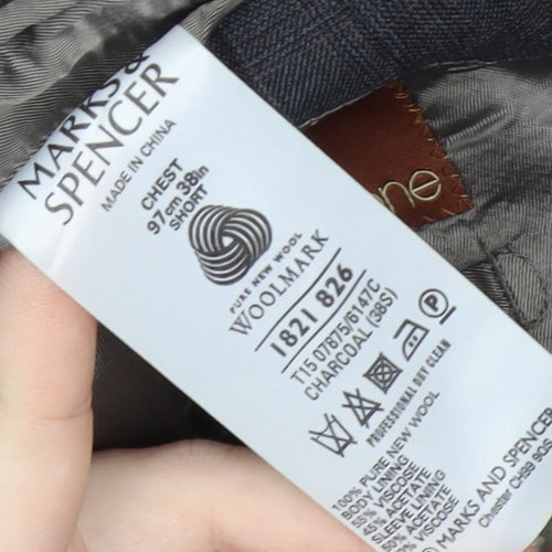 Marks and Spencer Grey Wool Men's Blazer 38 Short