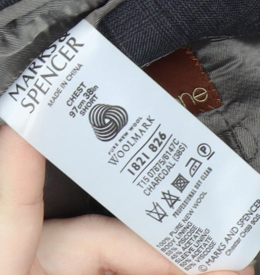 Marks and Spencer Grey Wool Men's Blazer 38 Short