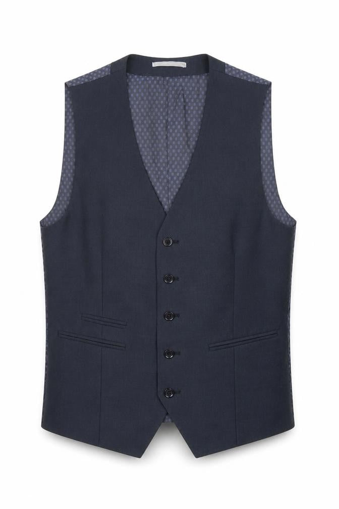 Front view of Skopes Men's Blue 36R Waistcoat Polka Dot Formal