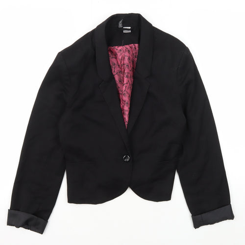 H&M Women's Black Blazer Size 14, Notch Lapel