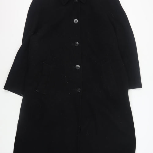 Marks and Spencer Women's Black Wool Long Coat Size 14