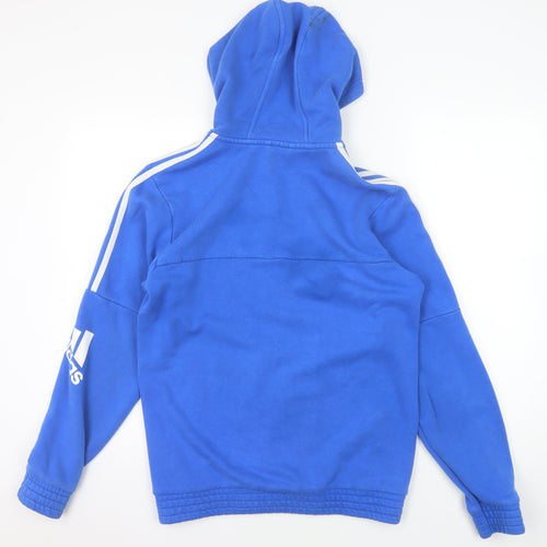 Adidas Men's Blue S Basic Jacket with Hood