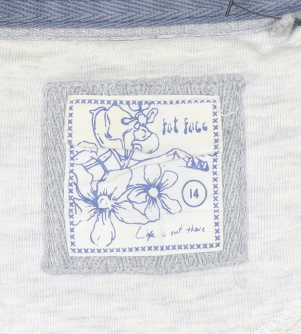 Fat Face Women's Grey Zip Hoodie Jacket Size 14