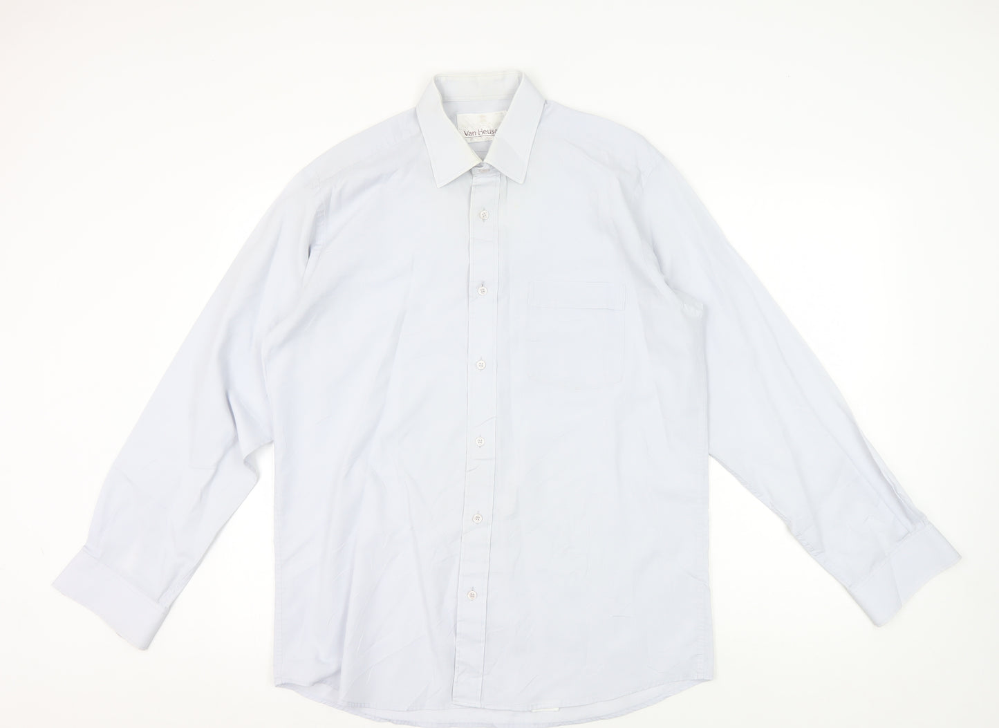 Van Heusen Men's White Long Sleeve Button-Up Shirt