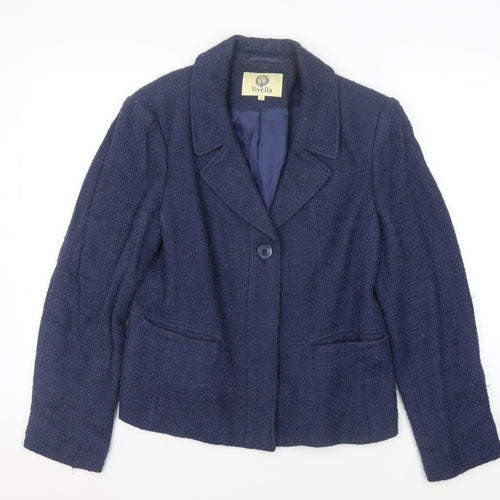 Viyella Women's Blue Bouclé Blazer Size 12