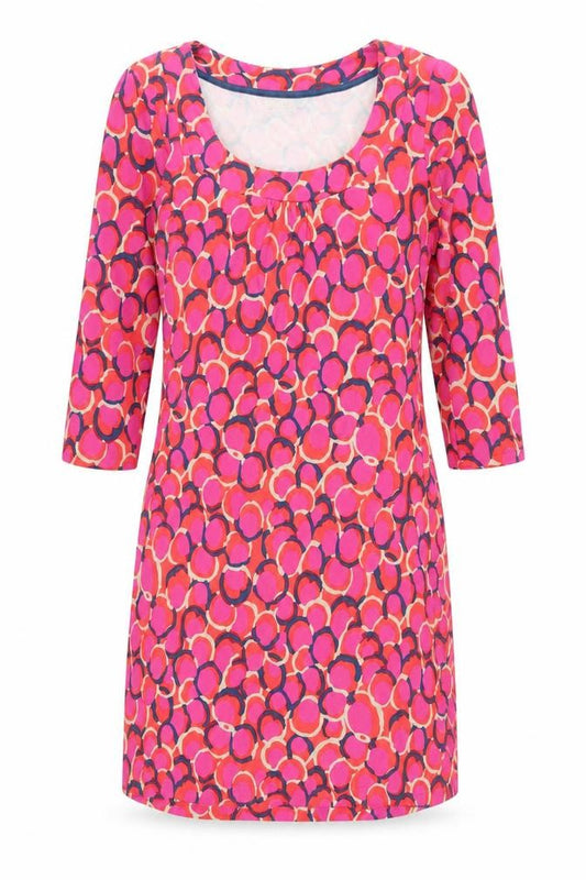 Front view of Boden Women's Multicoloured Dress, size 4, Geometric Pattern