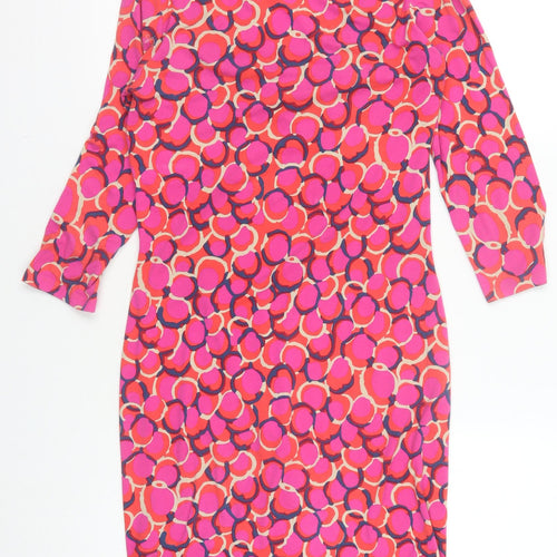 Boden Women's Multicoloured Dress, Size 4, Geometric Pattern