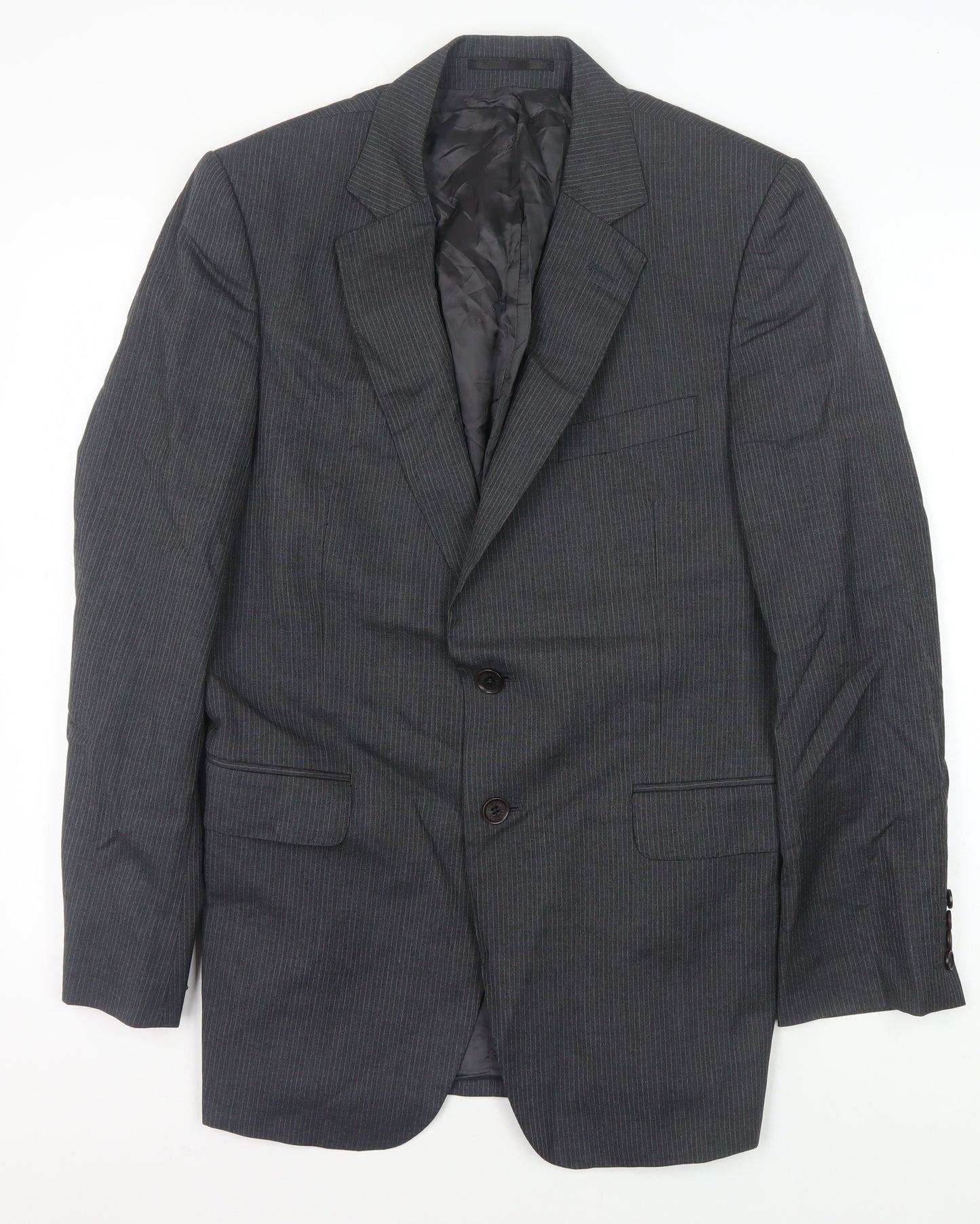 Jaeger Men's Grey Striped Blazer, 40 Regular Fit