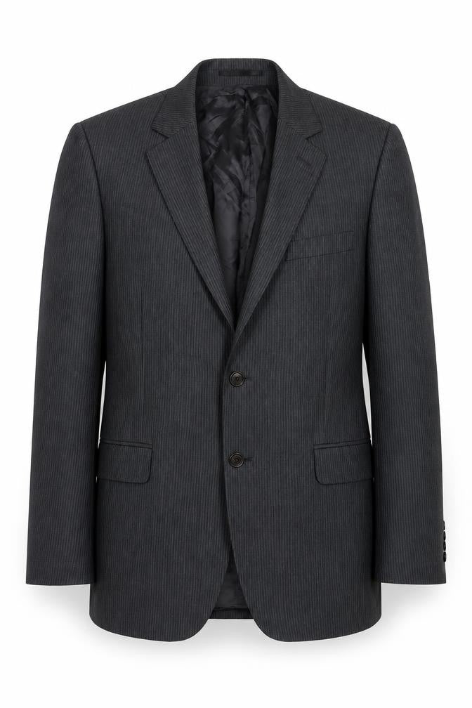 Front view of Jaeger Men's Grey Striped Blazer, 40 Regular Fit