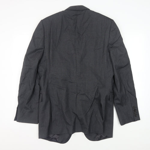 Jaeger Men's Grey Striped Blazer, 40 Regular Fit