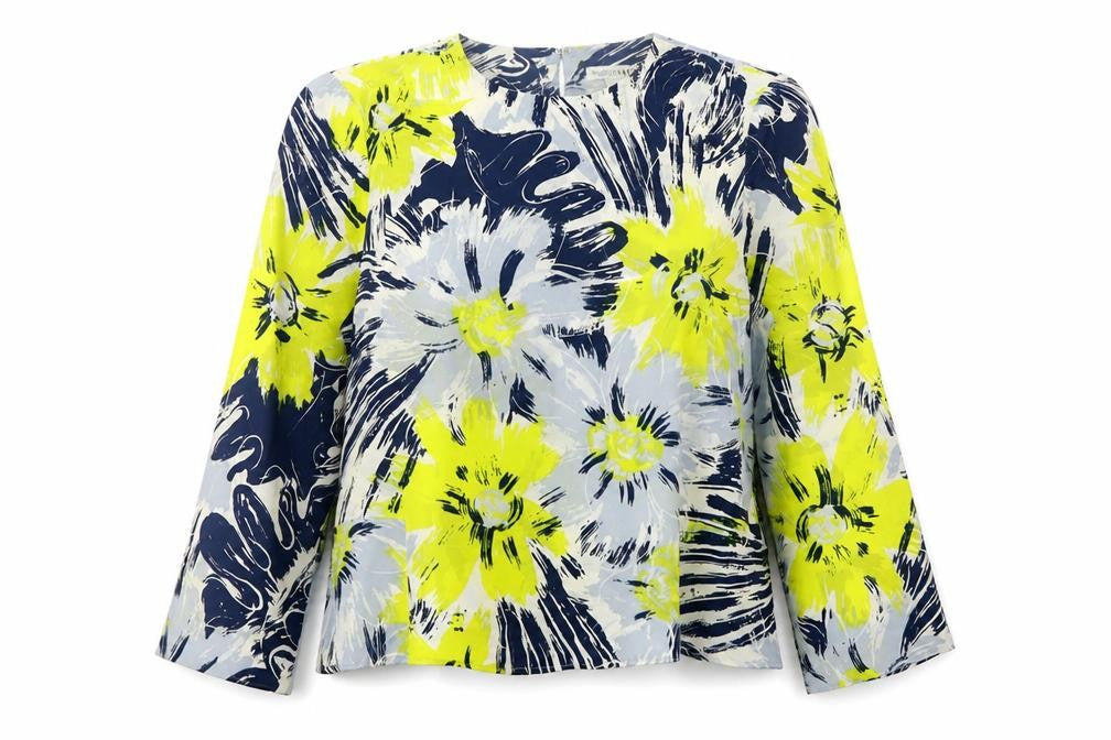 Front view of Whistles Women's Floral Long Sleeve Top UK 8