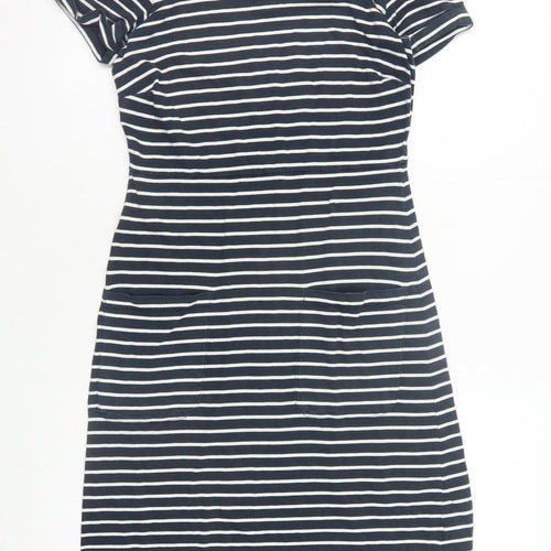 White Stuff Women's Black Striped Dress Size 8