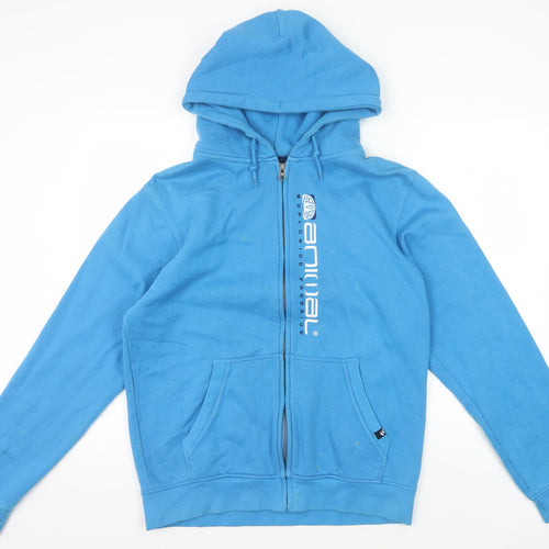 Animal Men's Blue Full Zip Hoodie M, Logo, Pockets