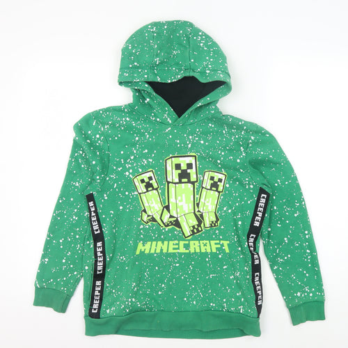 Minecraft Boys Green Hoodie 10-11 Years Graphic Pullover
