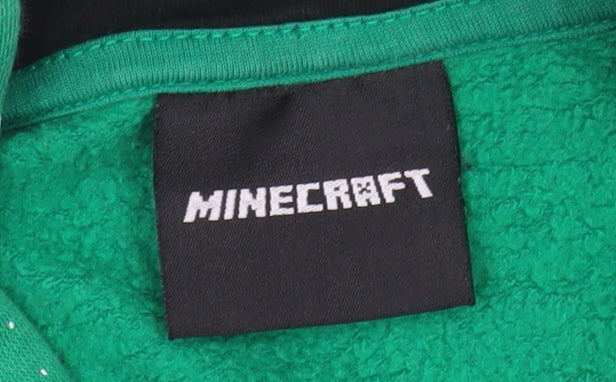 Minecraft Boys Green Hoodie 10-11 Years Graphic Pullover