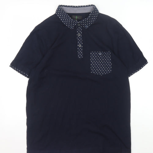 Jasper Conran Men's Black Polo, Medium, Cotton, Casual