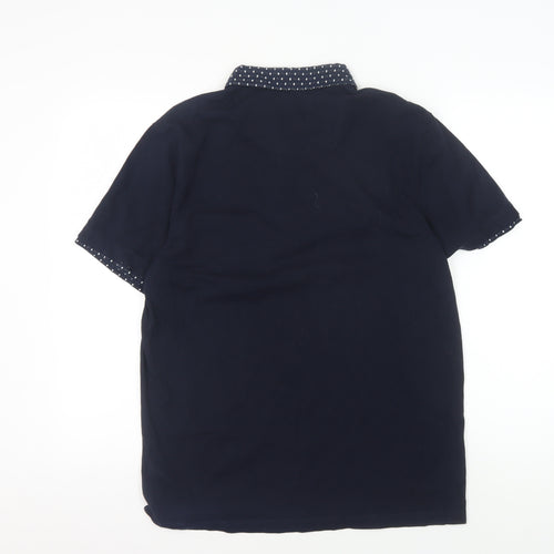 Jasper Conran Men's Black Polo, Medium, Cotton, Casual