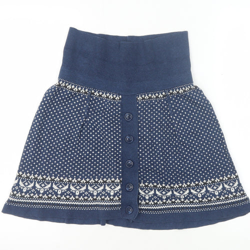 Fat Face Women's Blue Geometric Skirt Size 10