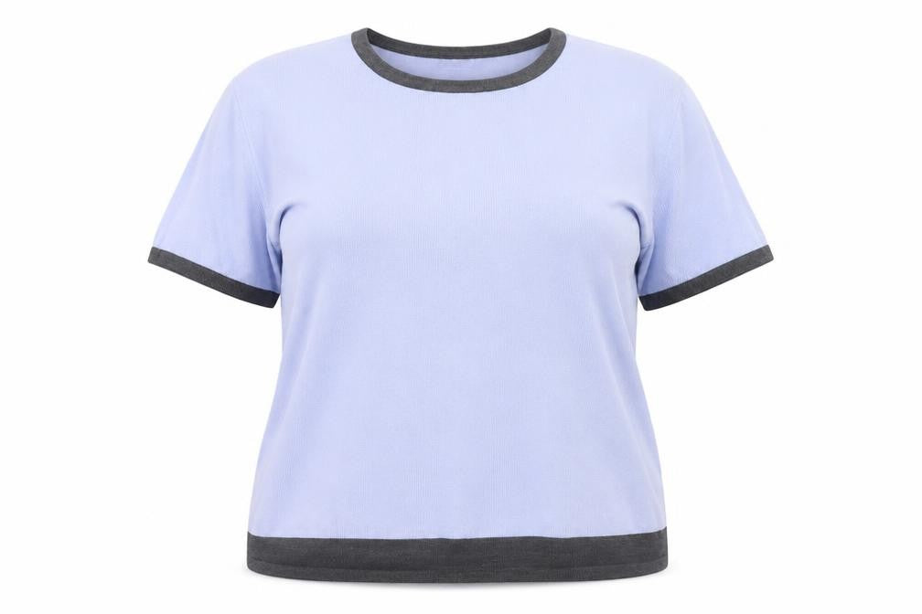 Front view of Eastex Women's Blue Ringer T-Shirt, size 18
