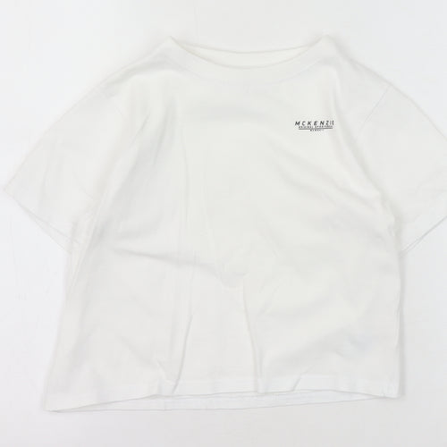 McKenzie Boys White 7-8 T-Shirt Short Sleeve Crew Neck