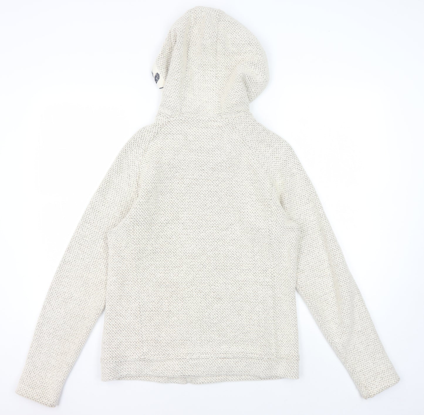 Weird Fish Women's Beige Hooded Knit Jacket Size 10