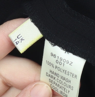 Viyella Women's Black Jacket Size 14 Button Casual