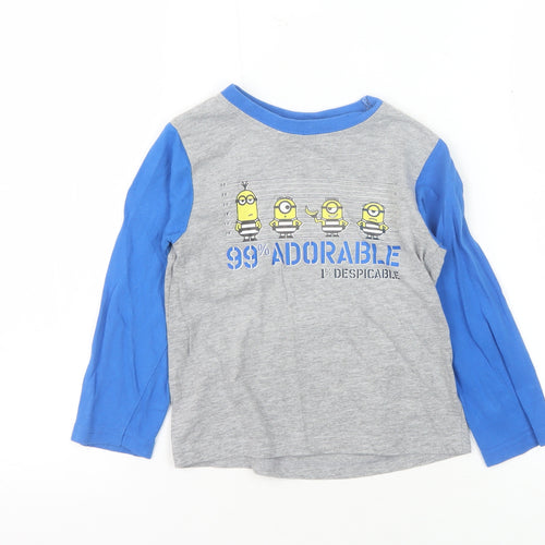 Illumination Boys Grey & Blue Despicable Me Pyjama Top 4 Years