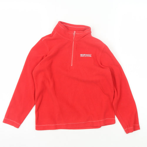 Regatta Girls Red Fleece 1/4 Zip Sweatshirt - Size 7-8 Years