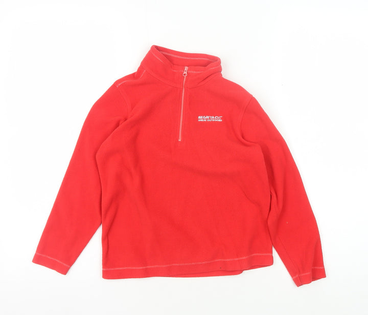 Regatta Girls Red Fleece 1/4 Zip Sweatshirt - Size 7-8 Years