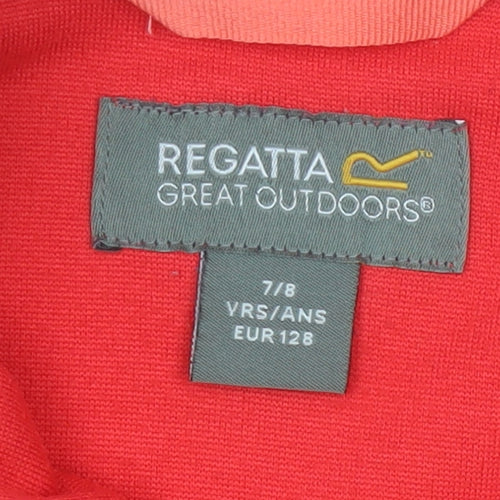 Regatta Girls Red Fleece 1/4 Zip Sweatshirt - Size 7-8 Years